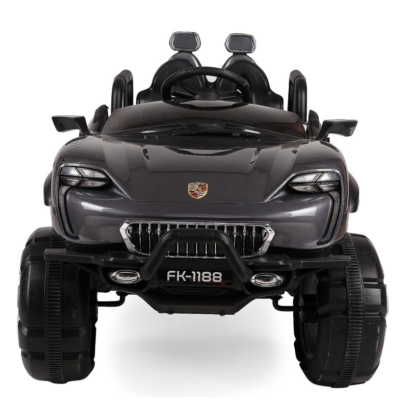 Battery Operated Ride on Jeep for Kids with Music, Lights and Swing- Electric Remote Control Ride on Jeep for Children to Drive of Age 1 to 6 Years-Grey