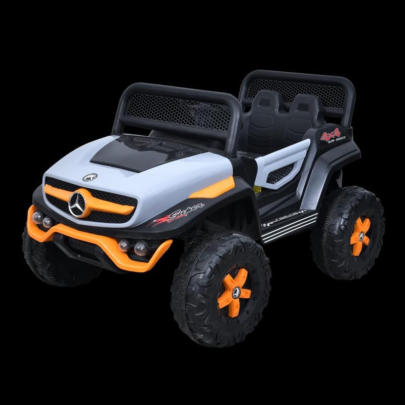 Battery Operated Ride on Jeep for Kids with Music, Lights and Swing- Electric Remote Control Ride on Jeep for Children to Drive of Age 1 to 6 Years-Orange