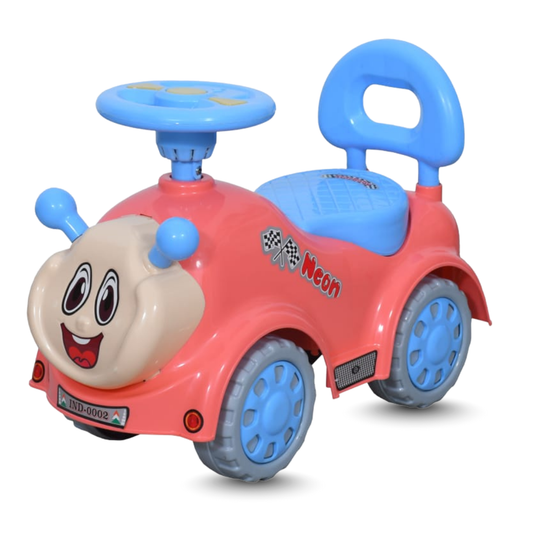 Ayaan Toys -   Push Ride On Car for Kids 1–4 Years.with Backrest & Steering Wheel | Pink&skyblue Push Ride On Toy | Indoor Outdoor Foot-to-Floor Car.