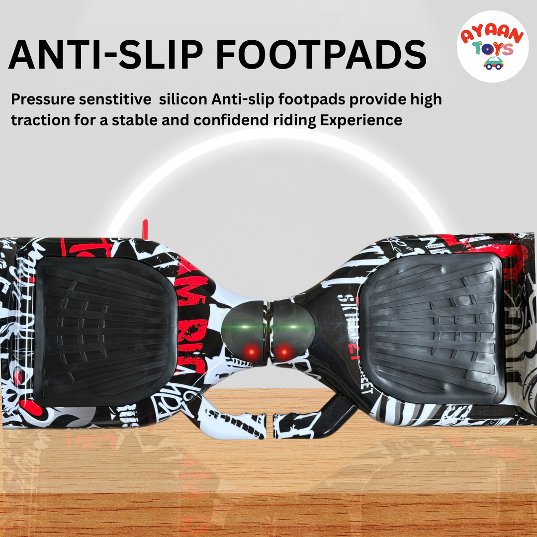 Ayaan Toys - Graffiti Design Self-Balancing Hoverboard 6.5 Inch | LED Lights & Bluetooth for Kids & Adults.