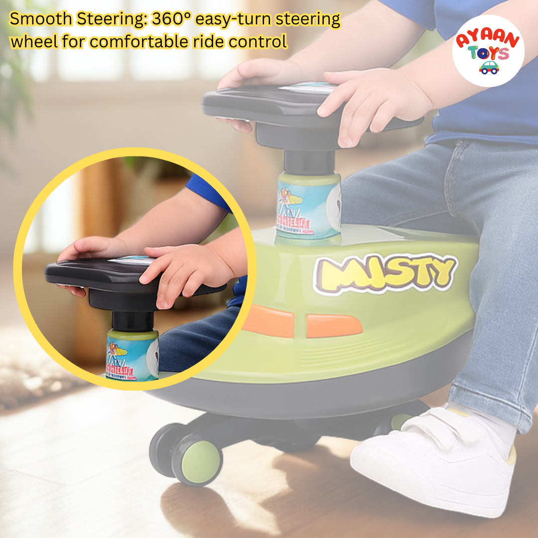 Ayaan Toys - Magic Swing Car Ride On for Kids 1 to 6 Years | Baby Twist Car with Music, Light & Smooth Wheels | No Battery, No Pedal Ride-On Toy for Boys & Girls
