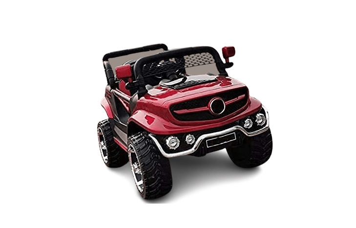 Electric Rechargeable Battery Operated V8 Biturbo Jeep Car for Kids 1 to 7 Years, Red