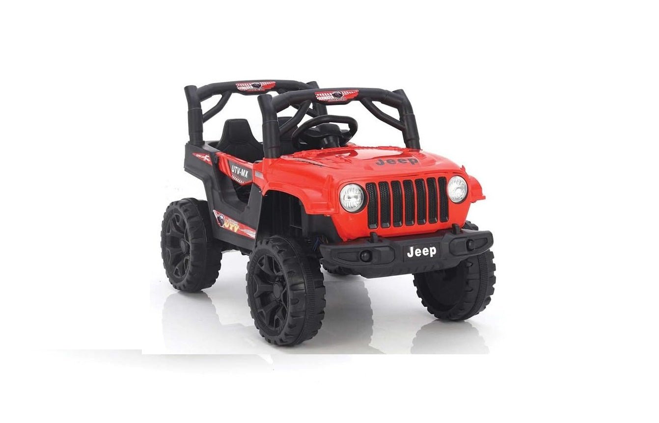 Electric Ride on Jeep for Kids with Music, Led Lights, Swing, Bluetooth Remote and 12V Battery Operated Car for1 to 4 Years Children to Drive (Red)