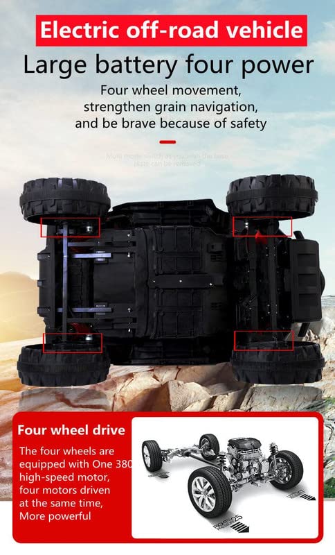 Kids Ride-On 12V 7ah Rechargeable Battery Operated Jeep with Remote and Mobile Application Control System for 1 to 8 Year Kids| Boys| Girls| Children - Red