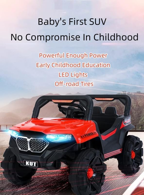 Battery Operated Car For Kids| SUV Ride-On Battery Operated Remote Control Jeep for Kids 1 to 4 Year - Red
