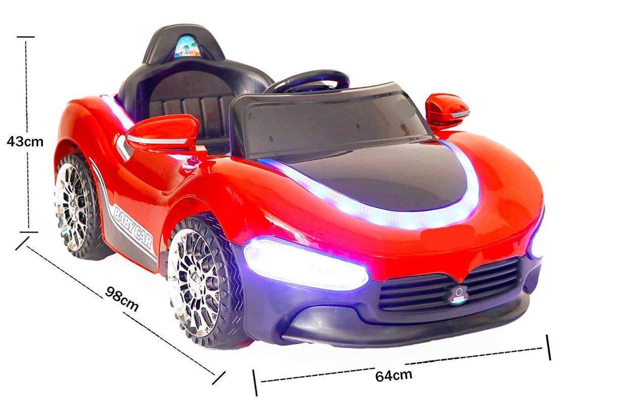 Battery Operated Car For Kids | PH518 12V Battery Operated Ride on Car for Kids with Music, Lights and Remote Control, Red Age - 1 to 2.5 Years