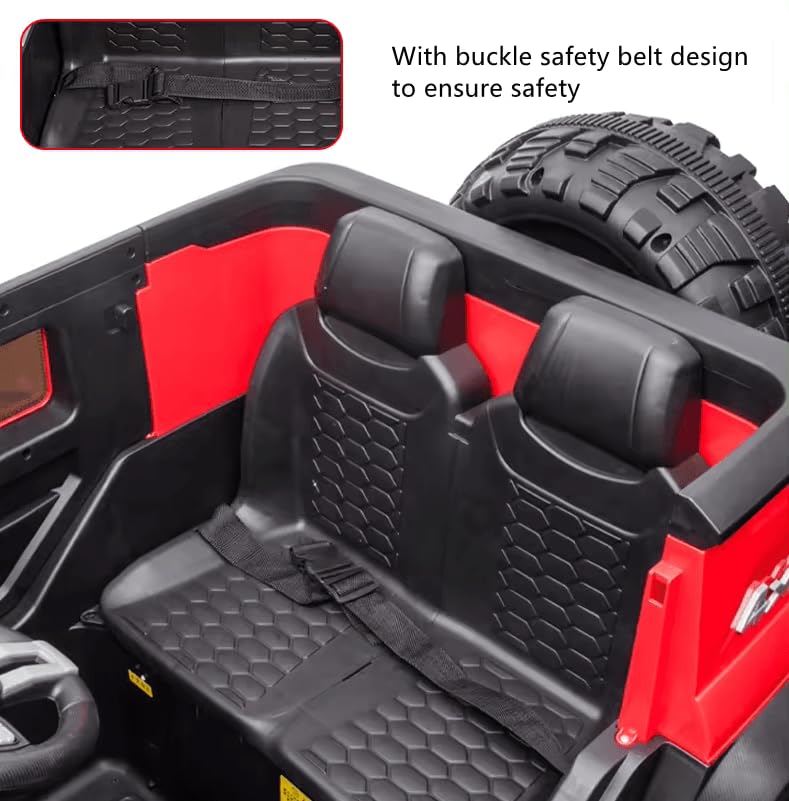 Rechargeable 4x4  Battery Operated Monster Jeep Ride On Kids Jeep with Light, Music, Rechargeable Battery Operated Jeep for Kids Drive (Red) Age 1 to 7 Years