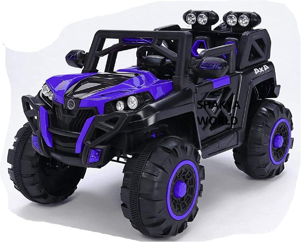 Battery Operated Jeep for Kids  KV695 Big Wheeler |- The Electric Ride on Car with 2x6v Batteries, Music System Swing and Remote Jeep for 2 to 4 Years Children to Drive (Blue)