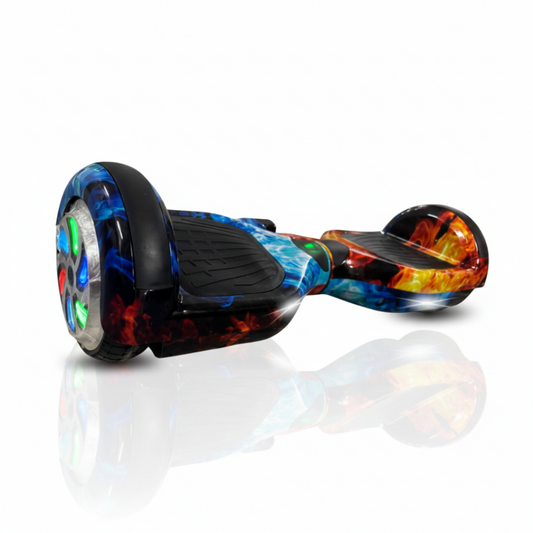 Ayaan Toys - Electric Hoverboard with LED Lights & Bluetooth and Fire & Water Color Design - 6.5-inch Self-Balancing Scooter for Kids and Adults.
