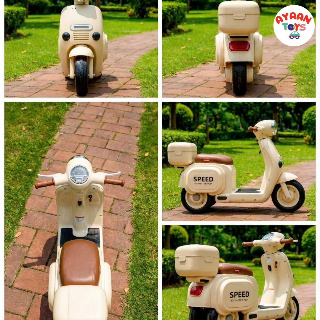 Ayaan Toys Kids Ride-On Scooter with Storage Box | Classic Vintage Style | Smooth Wheels | Safe & Durable | 2–6 Years