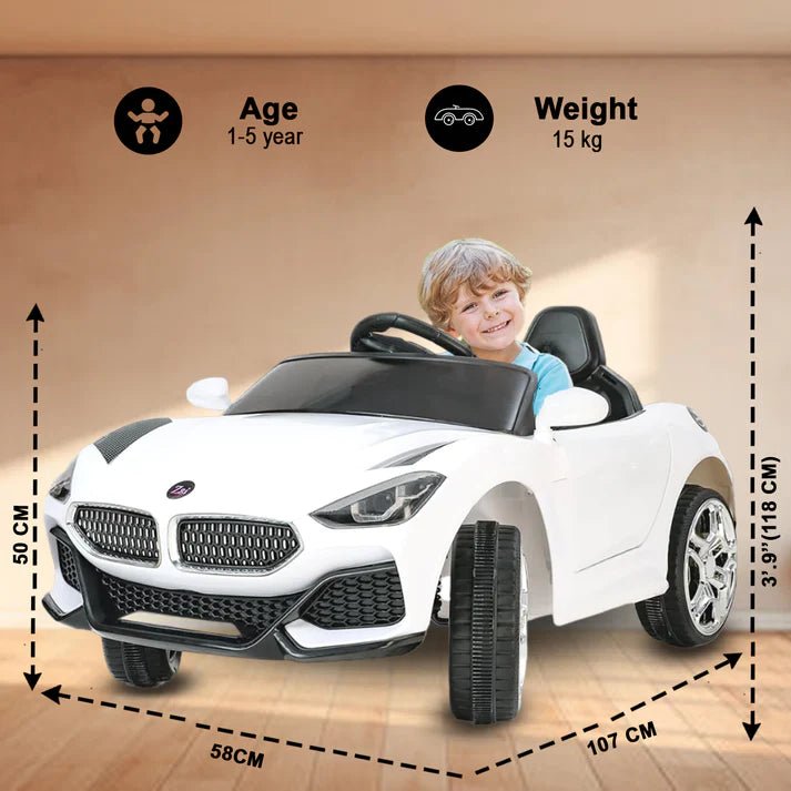 Battery Z8i Car For Kids | Car For Child |  Battery Operated Ride On Car for - 1 to 4 Year - White