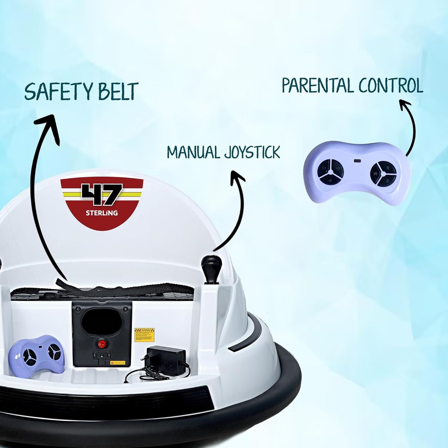 Battery Bumping Car for Kids | Battery Car for Child | Car for 2 to 4 Years Boy Girl - White