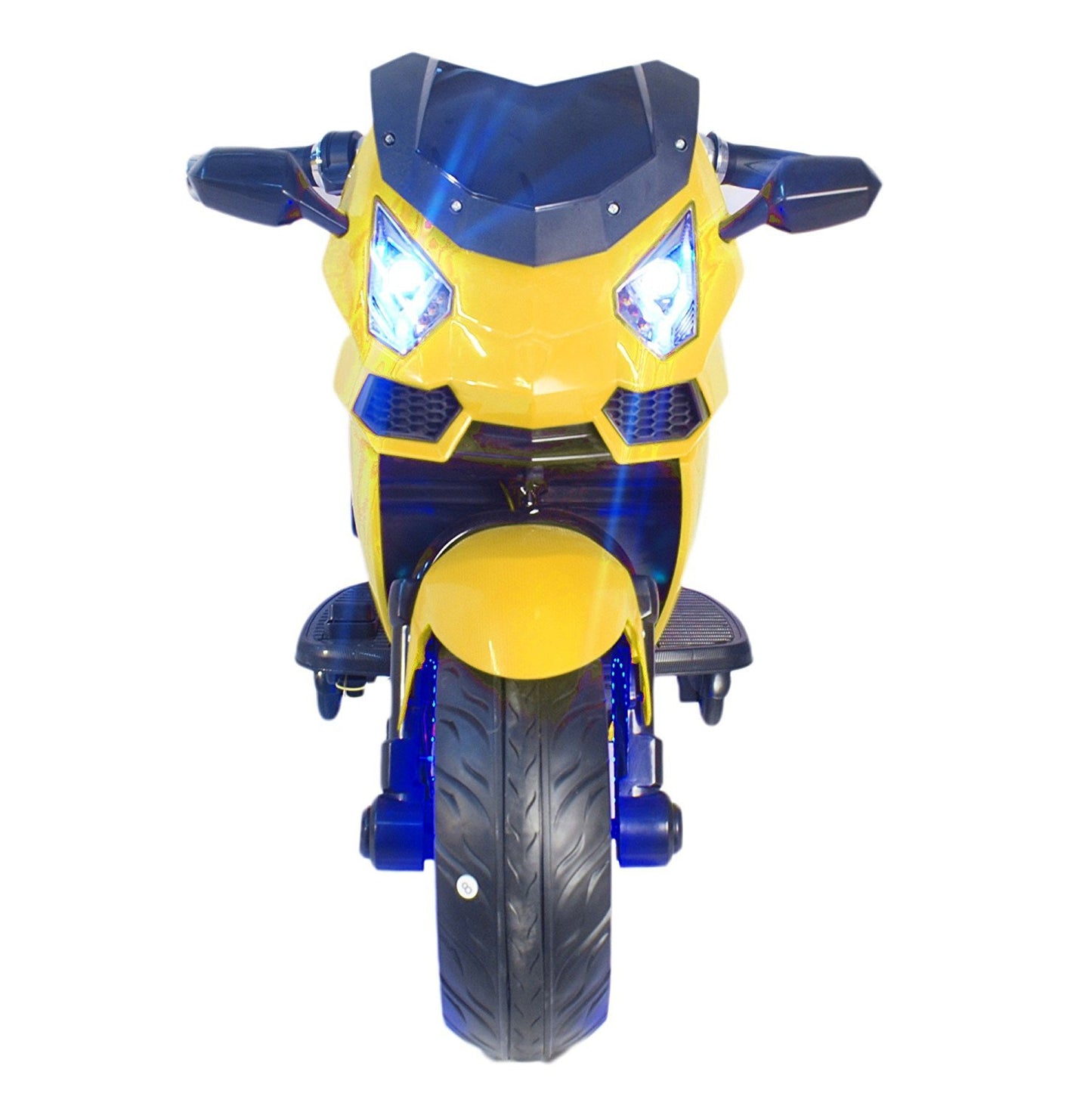 Battery Operated Electric Sports Ride on Battery Bike for 1 to 6 Years Kids/Boys/Girls with 12V Battery Operated/Music System/Working Lights/Training Wheels-Yellow