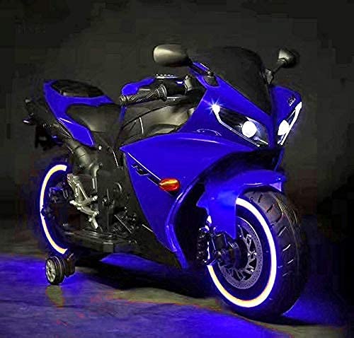 Electric R1 Bike for Kids – Battery Ride-On with Lights & Music (Blue, 1–8 Years)