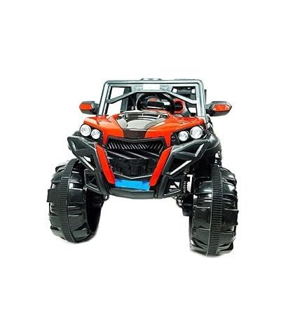 Rechargeable Battery Operated Electric Ride on  4X4 1188 Yellow Jeep Car for 2-8 Years Kids/Children/Toddlers/Boys/Girls with Music, Spring Suspension and Remote Control, Red