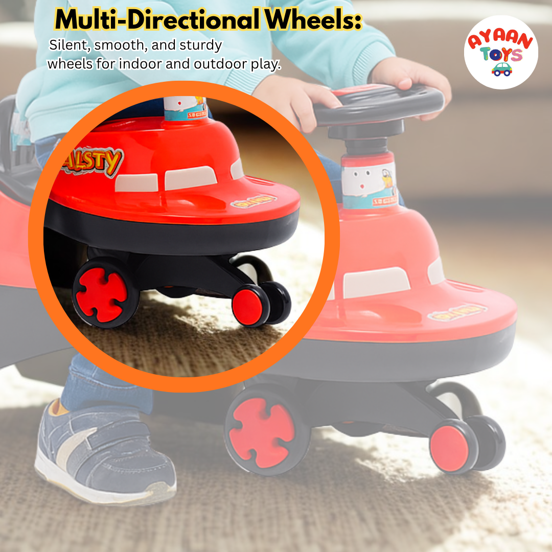 Ayaan Toys - Magic Swing Car Ride On for Kids 1 to 6 Years | Baby Twist Car with Music, Light & Smooth Wheels | No Battery, No Pedal Ride-On Toy for Boys & Girls