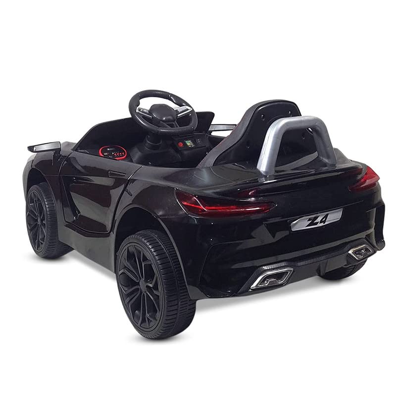 Battery Operated Car For Kids | Z4 Kids Battery Operated Car with Music, Safety Belt, Led Lights and Bluetooth Remote- Electric Rechargeable Ride on car for Children of Age 1 to 4 Years (Metallic Black)