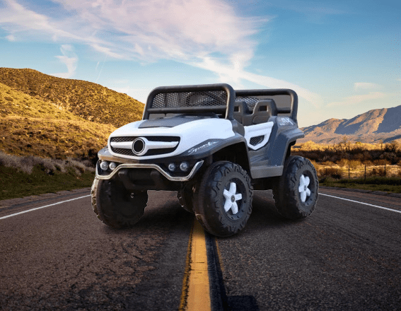 Battery Operated Ride on Jeep for Kids with Music, Lights and Swing- Electric Remote Control Ride on Jeep for Children to Drive of Age 1 to 6 Years, White