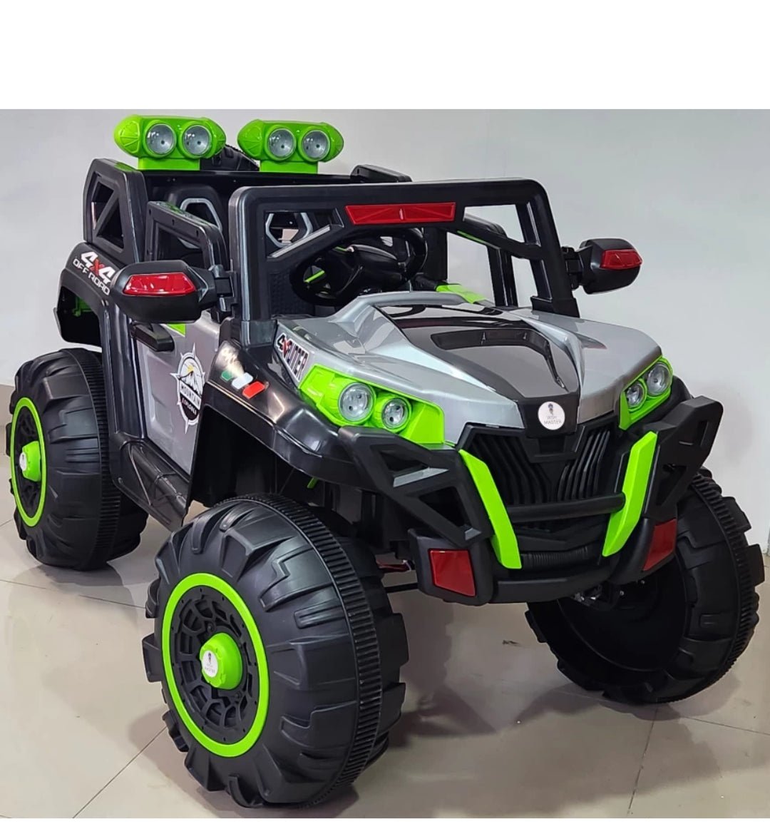 12V Big Size Battery Operated 4x4 Ride-On Jeep for Kids (Ages 2–10) – Remote Control, Steering Motor & Suspension