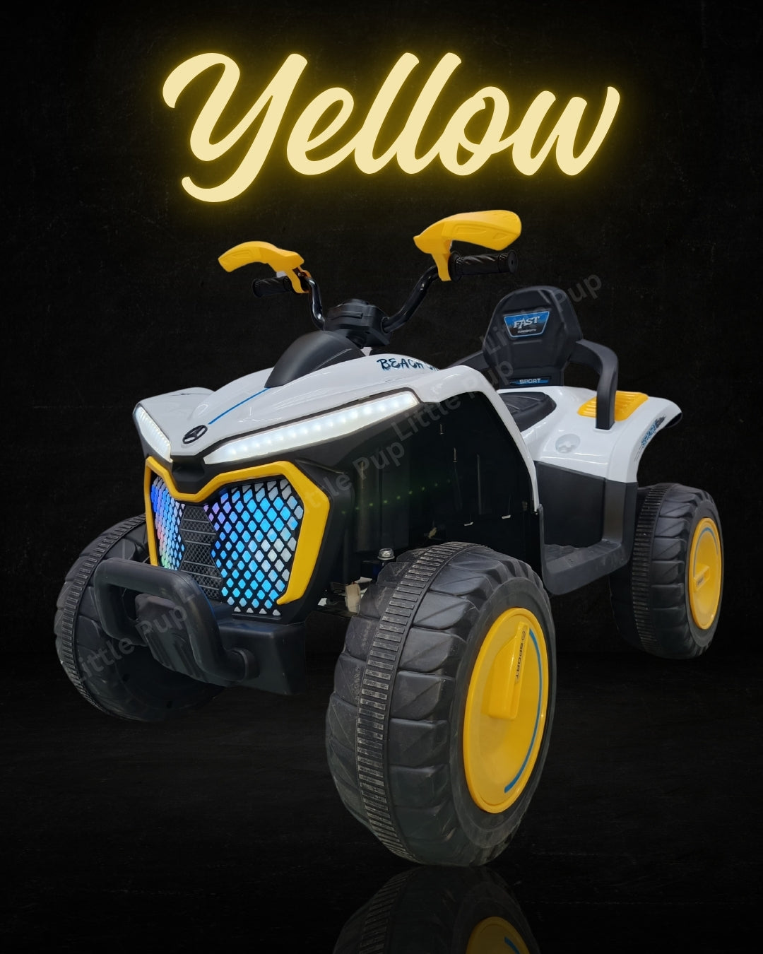 Kids ATV, 12V Electric Ride On Four Wheeler with Remote Control, 7AH Battery, LED Lights, Radio, Music, Battery Powered Ride On Toy for Ages 2-12 Years, White