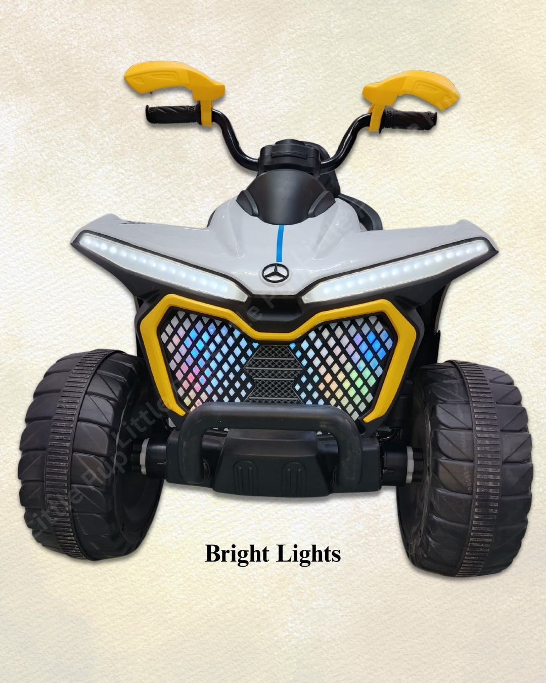 Kids ATV, 12V Electric Ride On Four Wheeler with Remote Control, 7AH Battery, LED Lights, Radio, Music, Battery Powered Ride On Toy for Ages 2-12 Years, White