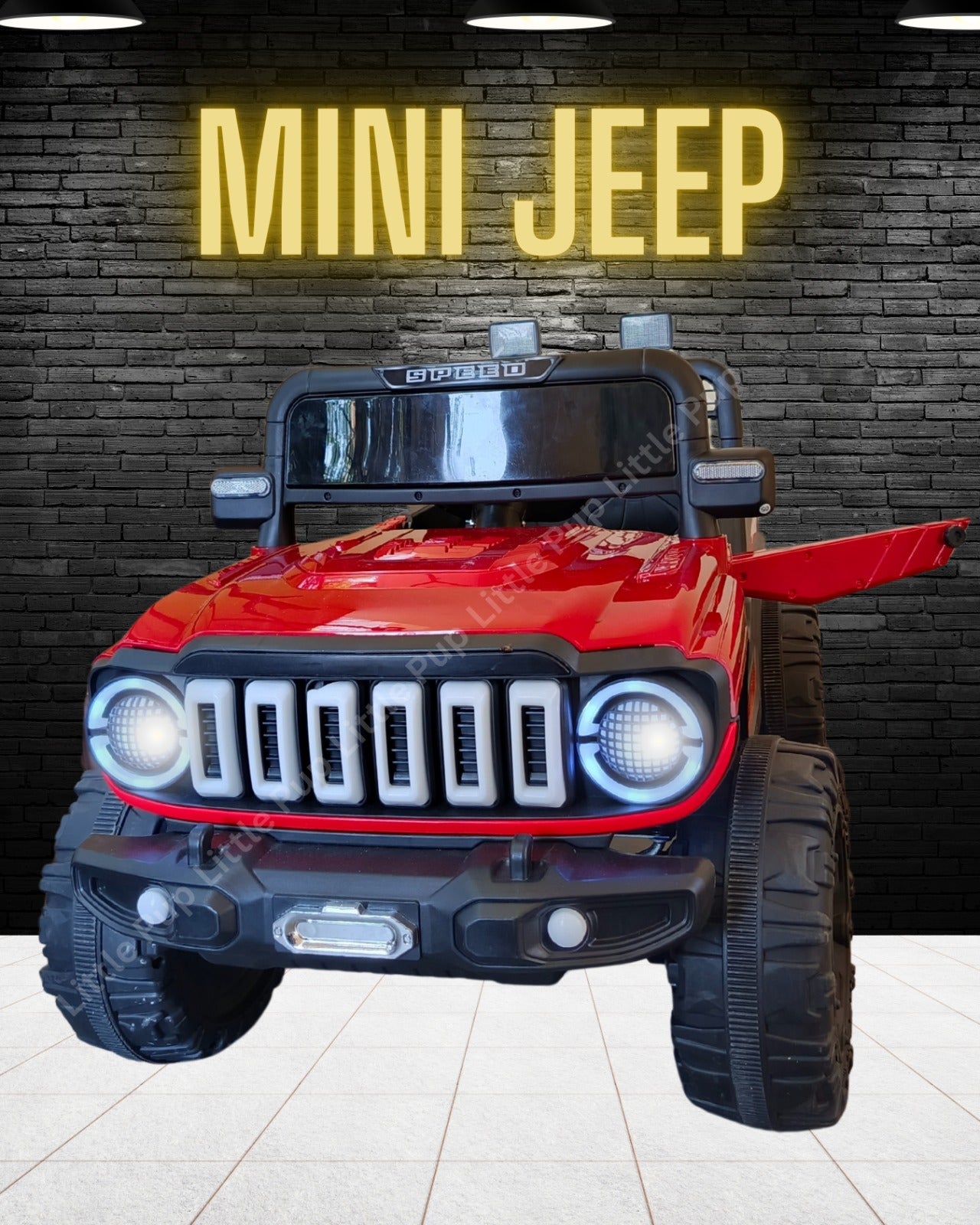 Red Electric Ride-On Jeep for Kids (1–6 Years) – Battery Operated Car with LED Lights, Music & Dual Control