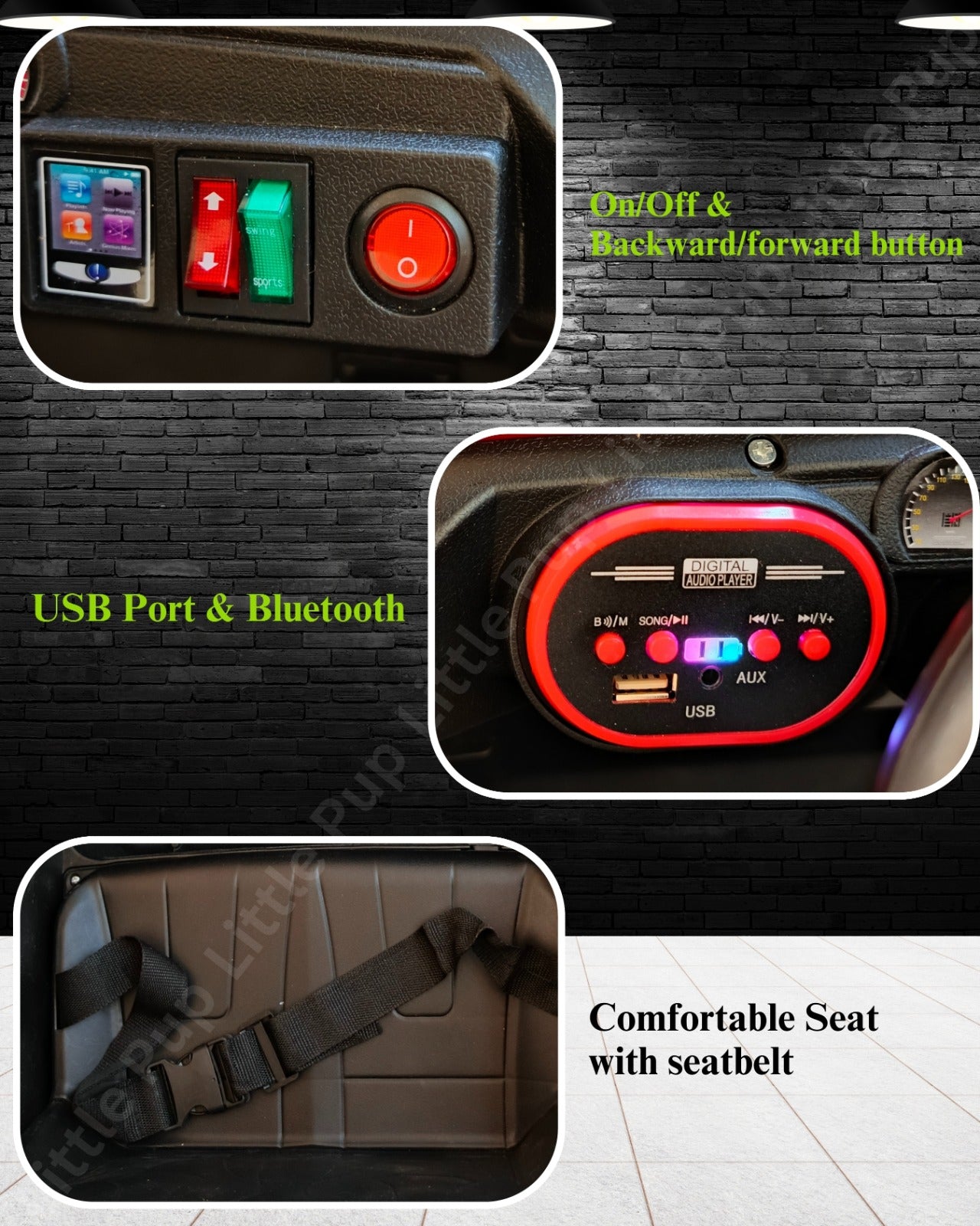 Red Electric Ride-On Jeep for Kids (1–6 Years) – Battery Operated Car with LED Lights, Music & Dual Control