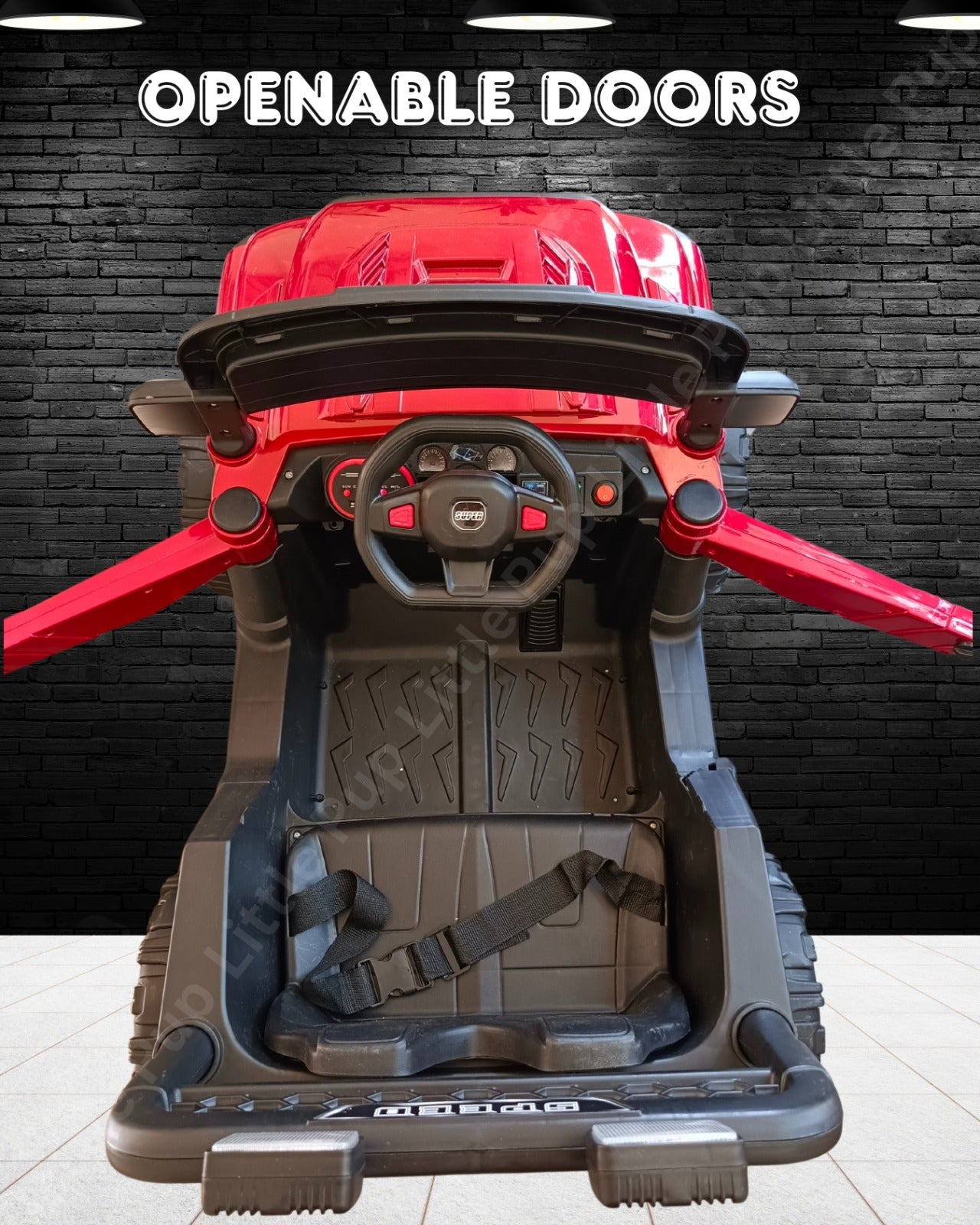 Red Electric Ride-On Jeep for Kids (1–6 Years) – Battery Operated Car with LED Lights, Music & Dual Control