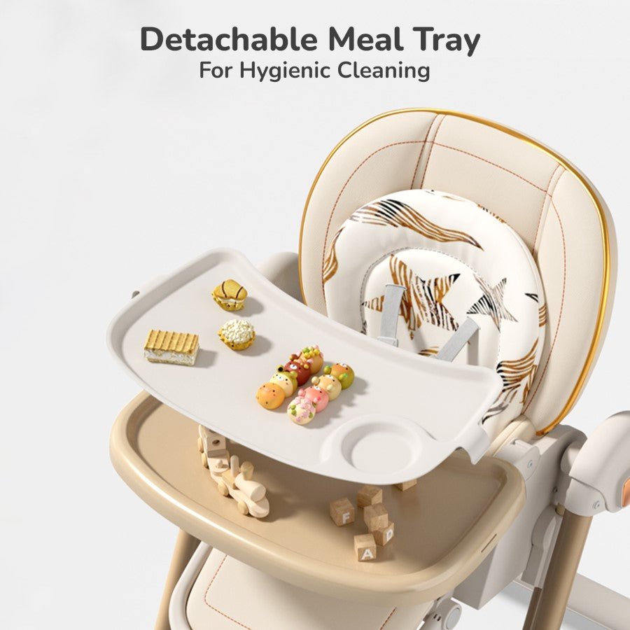 Baby Swing with 5-in-1 Functions, 4-Level Recline, 5-Point Safety Belt, Foldable Design
