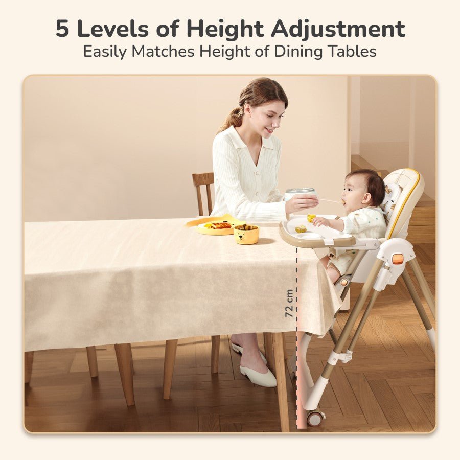 Baby Swing with 5-in-1 Functions, 4-Level Recline, 5-Point Safety Belt, Foldable Design