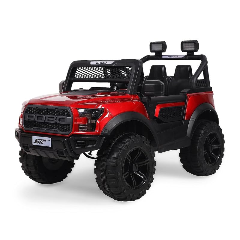 Big size 4x4 red jeep for kids with steering motor and parental control