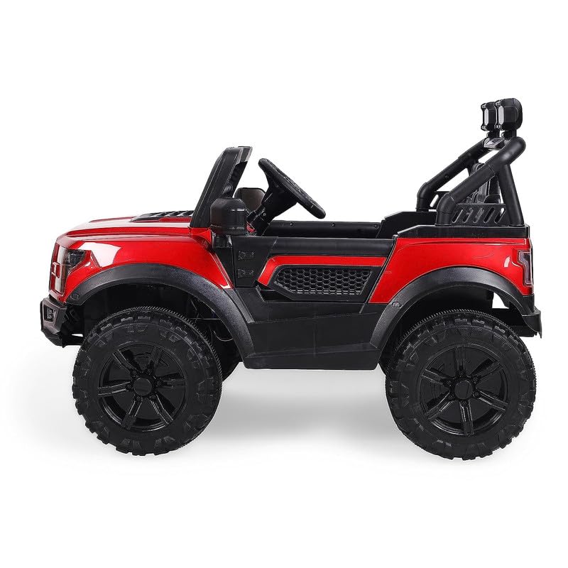 Big size 4x4 red jeep for kids with steering motor and parental control