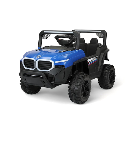Red battery-operated ride-on jeep for toddlers aged 1 to 6years