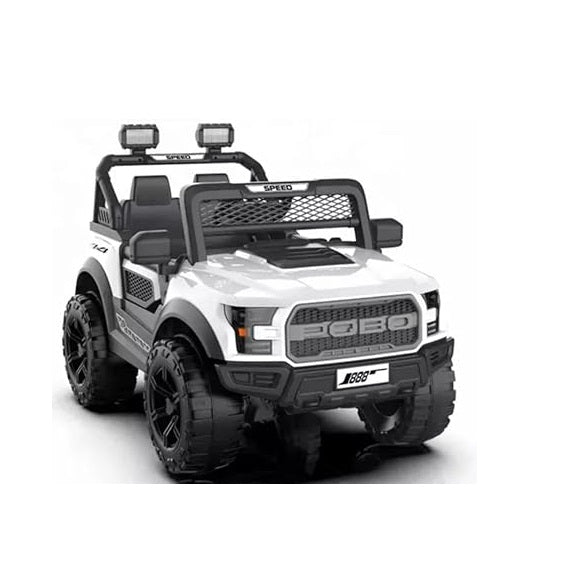 12V battery operated white jeep for kids with remote and suspension